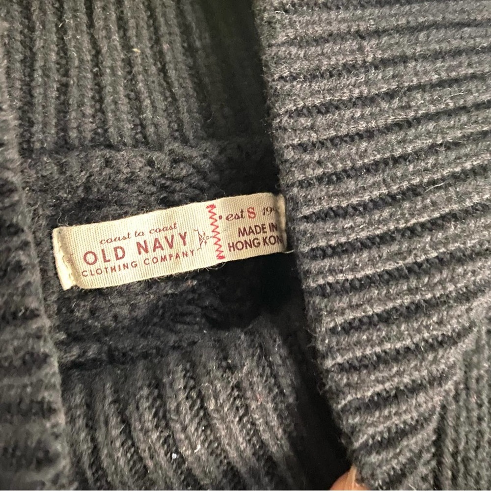 Old Navy Mock Neck Short Sleeved Cable Knit Lambswool Sweater Black Womens Small - Picture 4 of 6